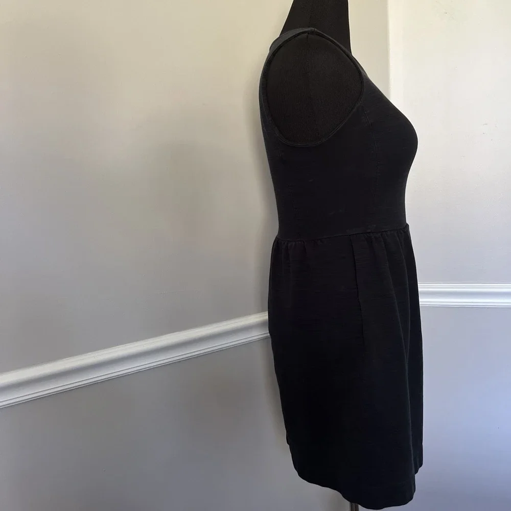 Madewell Size S Black‎ Spacedye Cotton Blend Sleeveless Midi Dress Whimsigoth